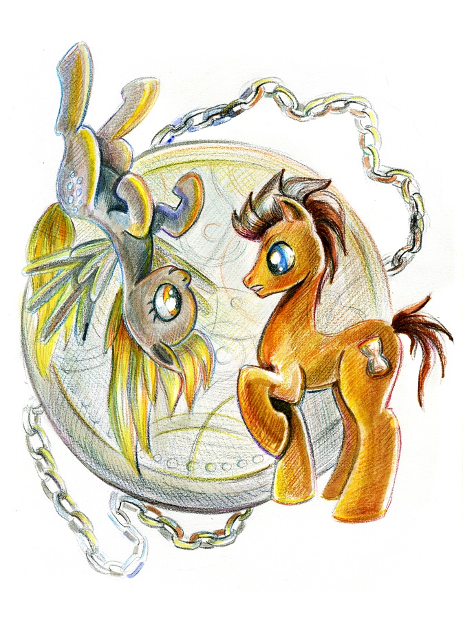 118131 Safe Artist Maytee Derpy Hooves Doctor Whooves Time