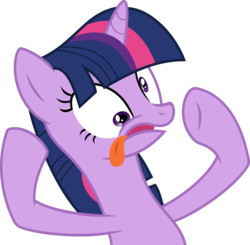 Size: 6341x6210 | Tagged: safe, artist:feitaru, twilight sparkle, pony, unicorn, a canterlot wedding, g4, absurd resolution, derp, female, mare, open mouth, shrunken pupils, simple background, solo, tongue out, transparent background, vector