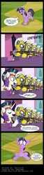 Size: 713x2832 | Tagged: safe, artist:frank1605, artist:niban-destikim, shining armor, twilight sparkle, pony, unicorn, g4, comic, female, male, mare, royal guard, spanish, stallion, translation, unicorn royal guard