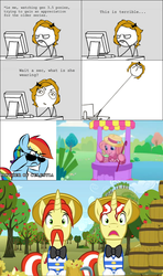 Size: 500x847 | Tagged: safe, flam, flim, pinkie pie (g3), rainbow dash, g3, g3.5, g4, comic, flim flam brothers, g3 hate, le, rage face