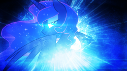 Size: 1920x1080 | Tagged: safe, artist:equestria-prevails, artist:tzolkine, edit, princess luna, pony, g4, bedroom eyes, female, glowing, solo, wallpaper, wallpaper edit