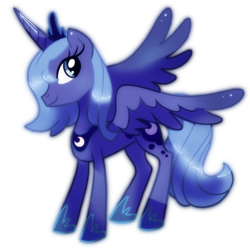 Size: 1000x1000 | Tagged: dead source, safe, artist:shufflestripes, princess luna, pony, g4, female, s1 luna, smiling, solo