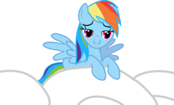 Size: 4104x2486 | Tagged: safe, artist:cthulhuandyou, rainbow dash, pony, g4, cloud, female, simple background, smiling, solo, transparent background, vector