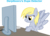 Size: 1000x728 | Tagged: safe, derpy hooves, pegasus, pony, derpibooru, g4, caption, computer, computer mouse, derpibooru ponified, derpy hooves tech support, desk, dupe detector, english, female, funny, humor, mare, meta, ponified, screen, scrunchy face, simple background, solo, spread wings, support, table, tech support, transparent background, wings