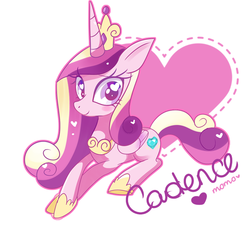 Size: 691x623 | Tagged: safe, artist:ipun, princess cadance, alicorn, pony, g4, female, heart, heart eyes, mare, simple background, solo, white background, wingding eyes