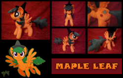 Size: 1607x1026 | Tagged: safe, artist:heilos, oc, oc only, pony, hat, irl, maple leaf, photo, plushie, solo, witch hat