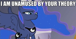 Size: 625x323 | Tagged: safe, edit, edited screencap, screencap, princess luna, alicorn, pony, g4, my little pony: friendship is magic, the crystal empire, female, glare, image macro, mare, peytral, reaction image, solo, spread wings, unamused, wings