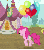 Size: 299x339 | Tagged: safe, screencap, pinkie pie, earth pony, pony, g4, it's about time, season 2, animated, balloon, cropped, female, floating, in which pinkie pie forgets how to gravity, pinkie being pinkie, pinkie physics, then watch her balloons lift her up to the sky