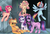 Size: 900x614 | Tagged: safe, artist:pekou, applejack, fluttershy, pinkie pie, rainbow dash, rarity, twilight sparkle, g4, mane six