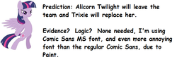 Size: 882x310 | Tagged: safe, twilight sparkle, alicorn, pony, g4, season 3, comic sans, text, twilight sparkle (alicorn)