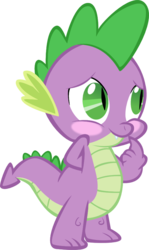 Size: 550x925 | Tagged: safe, artist:superelectrogirl98, spike, dragon, g4, blushing, cute, male, simple background, solo, transparent background, vector