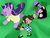 Size: 3128x2348 | Tagged: safe, artist:abigail m., twilight sparkle, oc, oc:miranda, oc:rocky, g4, birthday dress, clothes, codename kids next door, crossover, dress, fish hooks, non-mlp oc