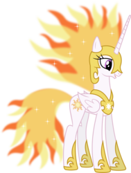 Size: 7300x9640 | Tagged: safe, artist:90sigma, nightmare star, princess celestia, pony, g4, absurd resolution, daymare, daymare sun, female, hilarious in hindsight, mane of fire, mare, nicemare star, simple background, solo, transparent background, vector