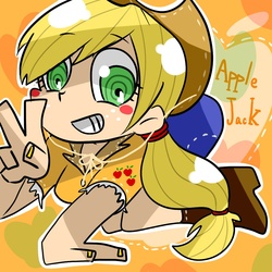 Size: 1024x1024 | Tagged: safe, artist:flashblue, applejack, human, g4, humanized, pixiv