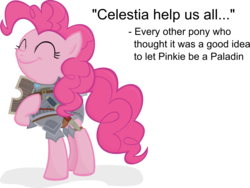 Size: 1600x1204 | Tagged: safe, artist:jittery-the-dragon, pinkie pie, earth pony, pony, g4, fantasy class, female, knight, paladin, pathfinder, solo, warrior