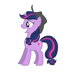 Size: 900x900 | Tagged: safe, twilight sparkle, g4, alternate hairstyle, hat