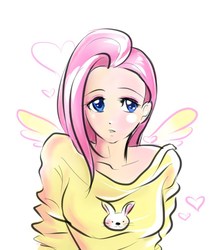 Size: 703x803 | Tagged: safe, artist:fluffy-fuzzy-ears, fluttershy, human, g4, female, humanized, solo