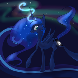 Size: 1000x1000 | Tagged: safe, artist:ponygoggles, princess luna, pony, g4, female, magic, solo