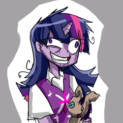 Size: 600x600 | Tagged: safe, artist:dmsal1818, smarty pants, twilight sparkle, anthro, g4, ambiguous facial structure, female, solo