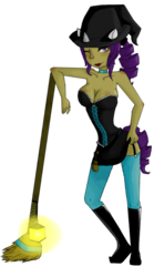 Size: 400x721 | Tagged: safe, artist:psuliem, rarity, human, g4, broom, clothes, costume, eared humanization, female, horn, horned humanization, humanized, lantern, simple background, solo, tailed humanization, transparent background, witch