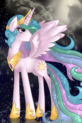 Size: 1000x1500 | Tagged: safe, artist:sandwhisper, princess celestia, pony, g4, female, pinklestia, solo