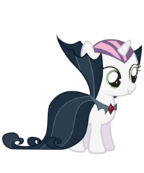 Size: 2500x3000 | Tagged: safe, artist:vectorshy, sweetie belle, pony, unicorn, g4, luna eclipsed, cloak, clothes, costume, female, filly, nightmare night, nightmare night costume, simple background, solo, transparent background, vampire costume, vector