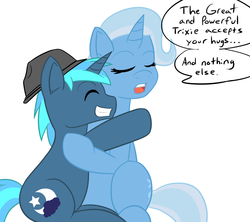 Size: 1280x1138 | Tagged: safe, artist:samrosemodblog, trixie, oc, g4, hug