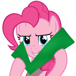 Size: 4000x4000 | Tagged: safe, artist:felix-kot, pinkie pie, earth pony, pony, a friend in deed, g4, check, felt, felt check, female, reaction image, simple background, solo, transparent background, vector