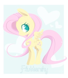 Size: 2100x2400 | Tagged: safe, artist:steffy-beff, fluttershy, pegasus, pony, g4, female, frame, heart eyes, high res, looking at you, mare, name, profile, solo, spread wings, standing, wingding eyes, wings