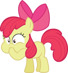 Size: 3625x3882 | Tagged: safe, artist:felix-kot, apple bloom, earth pony, pony, g4, female, filly, gagging, reaction image, simple background, solo, transparent background, vector