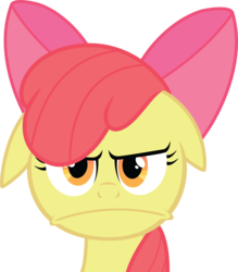 Size: 4172x4762 | Tagged: safe, artist:felix-kot, apple bloom, earth pony, pony, g4, absurd resolution, ears back, frown, simple background, solo, transparent background, unamoosed face, unamused, vector