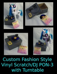 Size: 1969x2563 | Tagged: safe, artist:gryphyn-bloodheart, dj pon-3, vinyl scratch, pony, g4, customized toy, glasses, irl, photo, solo, toy, turntable