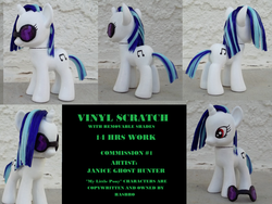 Size: 1740x1308 | Tagged: safe, artist:janiceghosthunter, dj pon-3, vinyl scratch, pony, g4, brushable, customized toy, glasses, irl, photo, solo, toy