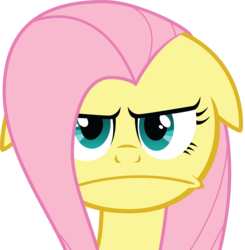Size: 3649x3730 | Tagged: safe, artist:felix-kot, fluttershy, pegasus, pony, g4, ears back, frown, simple background, solo, transparent background, unamoosed face, unamused, vector