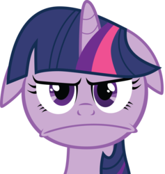 Size: 3649x3855 | Tagged: safe, artist:felix-kot, twilight sparkle, ambiguous race, pony, g4, ears back, frown, simple background, solo, transparent background, unamoosed face, unamused, vector