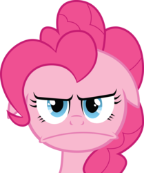Size: 3924x4691 | Tagged: safe, artist:felix-kot, pinkie pie, earth pony, pony, g4, ears back, frown, simple background, solo, transparent background, unamoosed face, unamused, vector