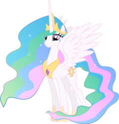 Size: 3830x3996 | Tagged: safe, artist:felix-kot, princess celestia, alicorn, pony, g4, female, mare, simple background, solo, transparent background, vector