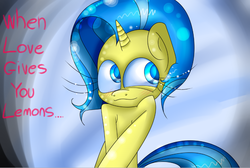 Size: 994x667 | Tagged: safe, artist:extradan, lemony gem, oc, oc only, pony, unicorn, g4, blushing