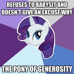 Size: 599x599 | Tagged: safe, rarity, pony, unicorn, g4, bust, caption, female, image macro, mare, meme, smiling, solo, text