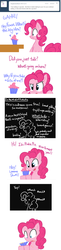 Size: 651x2685 | Tagged: safe, artist:bambooharvester, pinkie pie, pinkie pie replies, g4, ask, cupcake, scrunchy face, tumblr