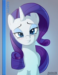 Size: 1230x1582 | Tagged: safe, artist:skyart301, rarity, pony, g4, bedroom eyes, blushing, solo