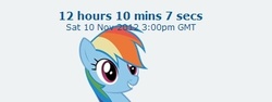 Size: 392x148 | Tagged: safe, rainbow dash, pegasus, pony, g4, countdown, female, mare, smiling, solo, youtube link