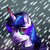 Size: 700x700 | Tagged: safe, artist:dotoriii, king sombra, shining armor, pony, g4, bust, clothes, colored horn, curved horn, fangs, horn, male, possession, scarf, snow, snowfall, solo, sombra eyes, sombra horn, stallion