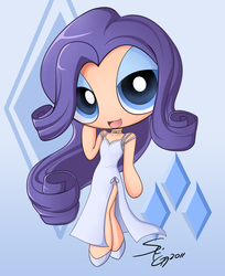 Size: 900x1104 | Tagged: safe, artist:angriestangryartist, rarity, human, g4, humanized, solo, style emulation, the powerpuff girls