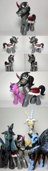 Size: 800x2867 | Tagged: safe, artist:oak23, discord, king sombra, nightmare moon, queen chrysalis, twilight sparkle, g4, my little pony: friendship is magic, season 3, the crystal empire, brushable, customized toy, irl, photo, toy