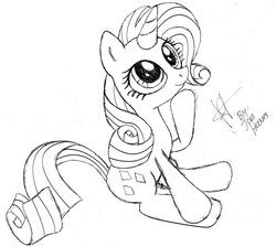 Size: 900x807 | Tagged: safe, artist:jcosneverexisted, rarity, pony, g4, monochrome, solo