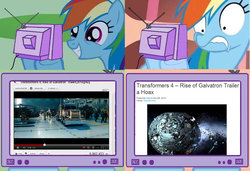 Size: 1318x900 | Tagged: safe, rainbow dash, pony, g4, exploitable meme, meme, transformers, tv meme