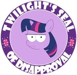 Size: 8300x8100 | Tagged: safe, artist:flizzick, twilight sparkle, pony, seal, g4, absurd resolution, angry, disapproval, frown, no, reaction image, seal of approval, seal of disapproval, simple background, solo, transparent background, vector