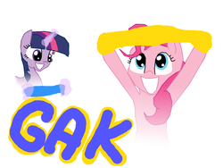 Size: 1024x768 | Tagged: safe, artist:agussska, pinkie pie, twilight sparkle, g4, gak