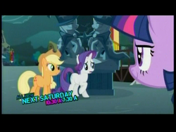 Size: 720x540 | Tagged: safe, screencap, applejack, rarity, twilight sparkle, g4, magic duel